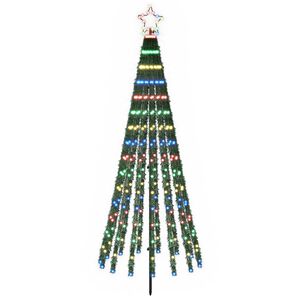 vidaXL LED božićno drvce 180 cm 255 LED lampica Vi&scaron;ebojno Čelik Crna