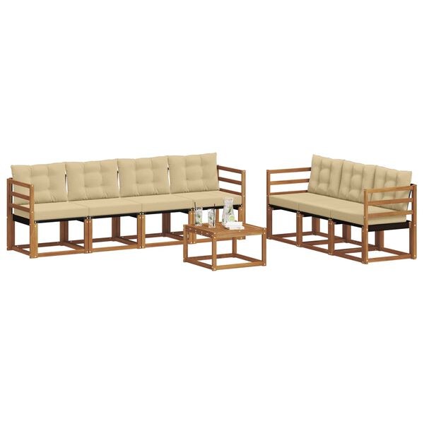 vidaXL Set vanjskih sofa s jastukom 8 pcs Prirodna i bež