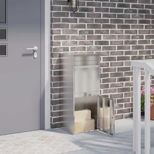 vidaXL Sandučić za pakete Srebrno 47,5 x 38 x 59 cm Nehrđajući čelik