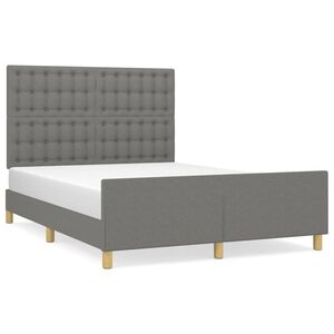 vidaXL Okvir za krevet bez madraca tamnosivi 140 x 190 cm od tkanine