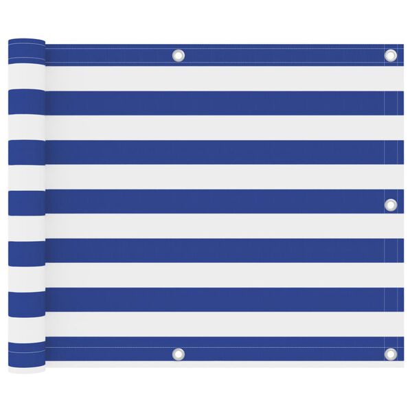 vidaXL Balkonski zastor bijelo-plavi 75 x 600 cm od tkanine Oxford