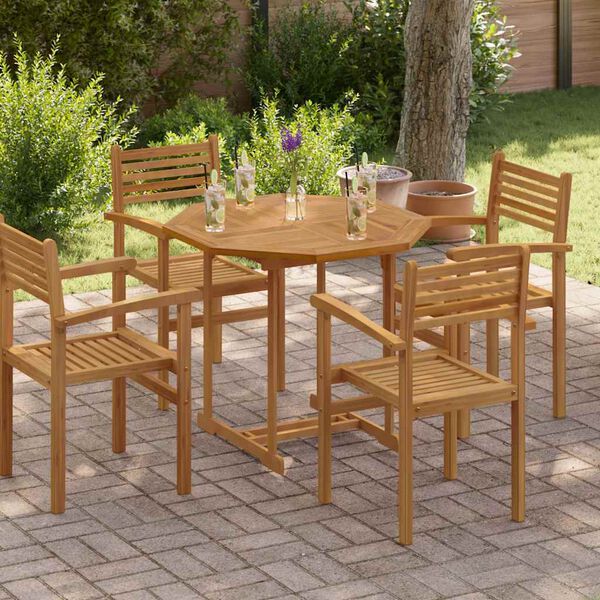 vidaXL Stolna ploča 90 x 90 x 2,5 cm osmerokutna od masivne tikovine