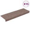 vidaXL Prostirke za stepenice samoljepljive 15 kom 65x21x4 cm svijetlosmeđa pravokutni rub