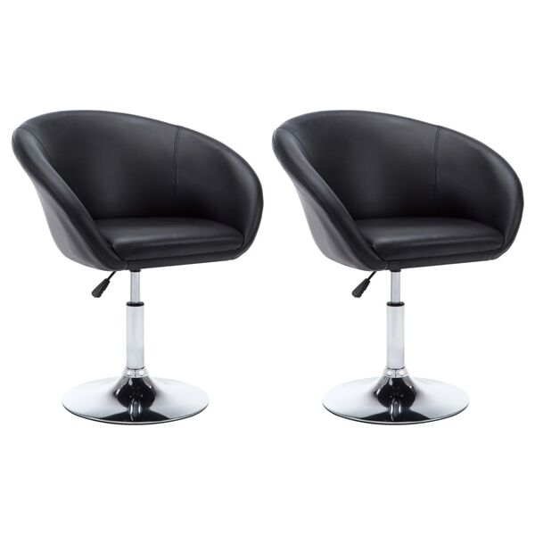 vidaXL Blagovaonske stolice od umjetne kože 2 kom okretne crne
