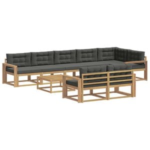 vidaXL Set vanjskih sofa 9 pcs Bijela i antracit 79 x 79 x 37 cm