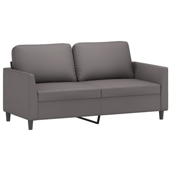vidaXL 3-dijelni set sofa s jastucima sivi od umjetne kože