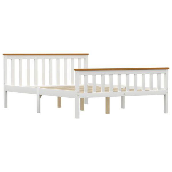 vidaXL Okvir za krevet s 2 ladice bijeli 140 x 200 cm masivna borovina