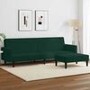 vidaXL Dvosjed na razvlačenje s tabureom tamnozeleni bar&scaron;unasti