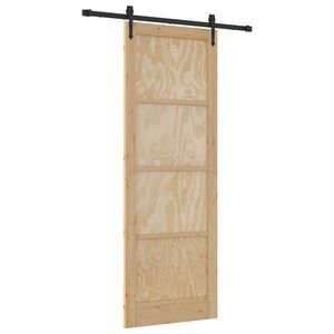 vidaXL Klizna vrata ORKDAL 83 x 232 cm Masivna borovina Prirodna