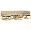 vidaXL Set vanjskih sofa s jastukom 8 pcs Bijela i bež