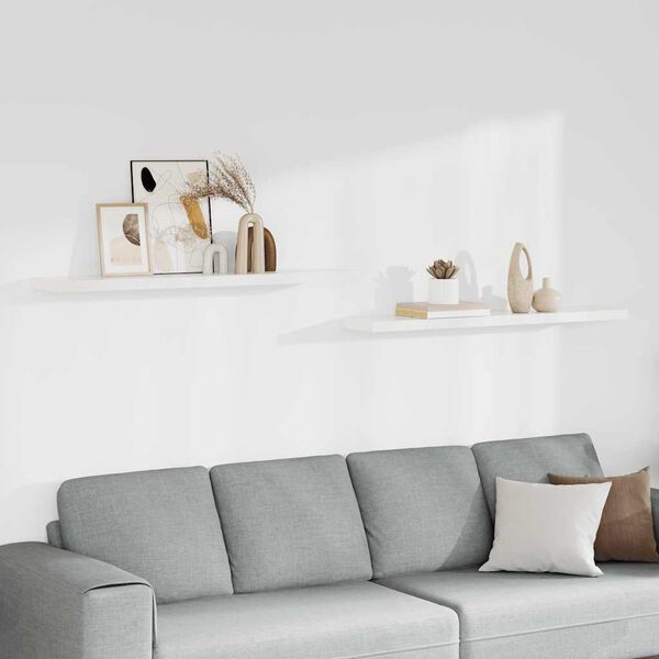 vidaXL Plutajuće zidne police 2 kom bijele 120 x 23,5 x 3,8 cm MDF