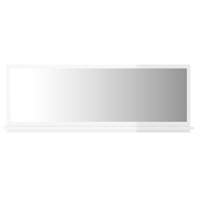 vidaXL Kupaonsko ogledalo visoki sjaj bijelo 100 x 10,5 x 37 cm drveno