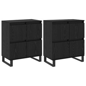 vidaXL Kreveta 2 pcs Crni hrast 60 x 35 x 70 cm