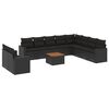 vidaXL 11-dijelni set vrtnih sofa od poliratana s jastucima crni