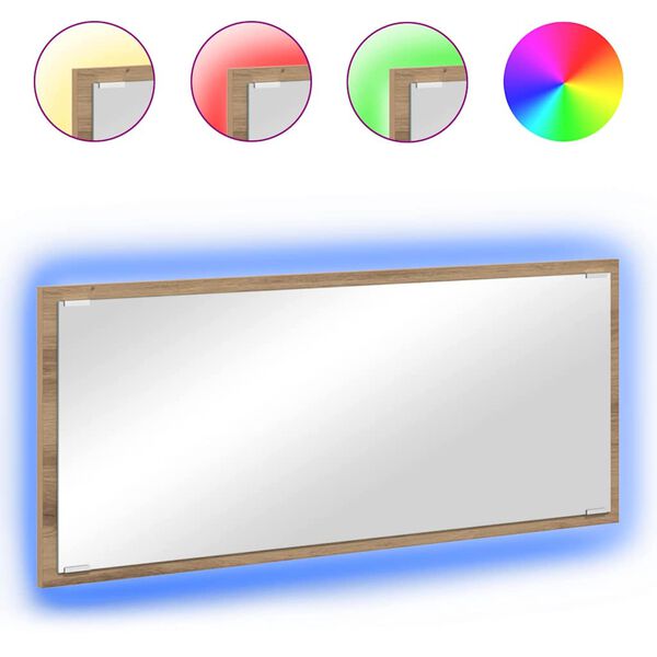 vidaXL Ogledalo Umjetnički hrast 90 x 8,5 x 37 cm Konstruirano drvo