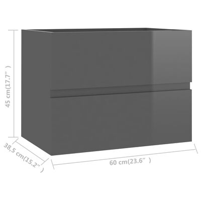 vidaXL 2-dijelni set kupaonskog namještaja od iverice sivi