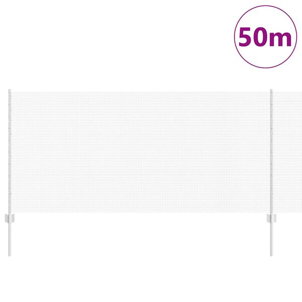 vidaXL Ograda s postovima Srebrno 1 x 50 m Čelik