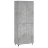 vidaXL Visoka komoda siva betona 69,5x34x180 cm od konstruiranog drva