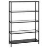 vidaXL Polica crna i prozirna 100 x 36 x 168 cm od kaljenog stakla