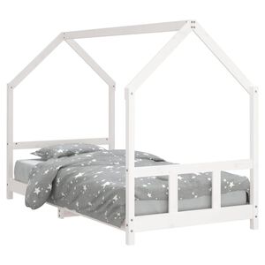 vidaXL Okvir za dječji krevet bijeli 90 x 190 cm od masivne borovine
