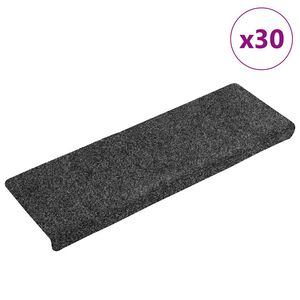 vidaXL Prostirke za stepenice samoljepljive 30 kom 65x21x4 cm tamnosive pravokutne rubove