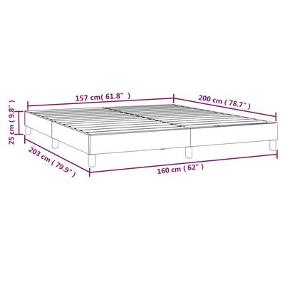 vidaXL Okvir za krevet smeđesivi 160x200 cm od tkanine