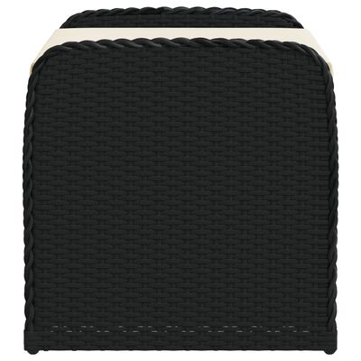 vidaXL Klupa za pohranu s jastukom crna 80 x 51 x 52 cm od poliratana