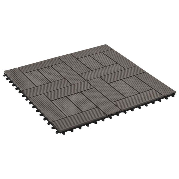 vidaXL Pločice za decking 11 pcs Tamno smeđa 30 x 30 cm