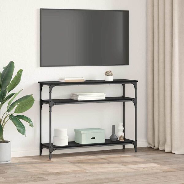 vidaXL Konzolna stolica Crni hrast 100 x 29 x 75 cm Konstruirano drvo