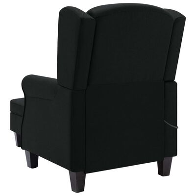 vidaXL Masažna fotelja od tkanine s tabureom crna