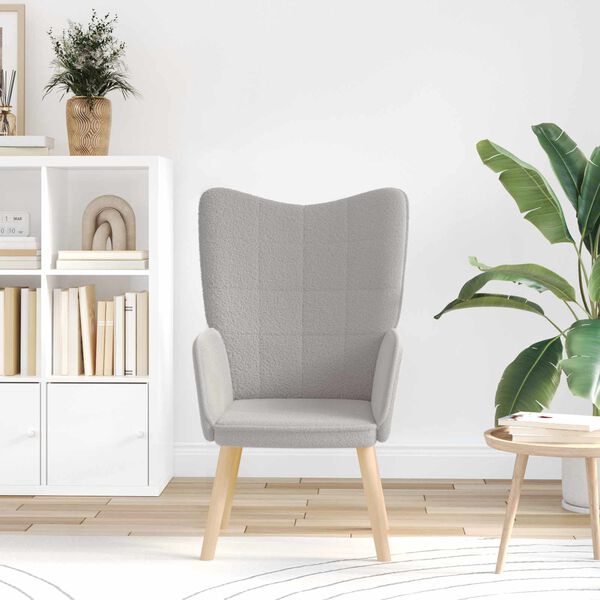 vidaXL fotelja Svijetlo siva 62 x 67 x 95,5 cm Sherpa Tkanina
