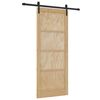 vidaXL Klizna vrata Prirodna 83 x 202 cm Masivna borovina