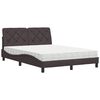 vidaXL Krevet s madracem tamnosmeđi 140 x 190 cm od tkanine
