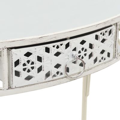 vidaXL Bočni stolić u francuskom stilu metalni 82 x 39 x 76 cm bijeli