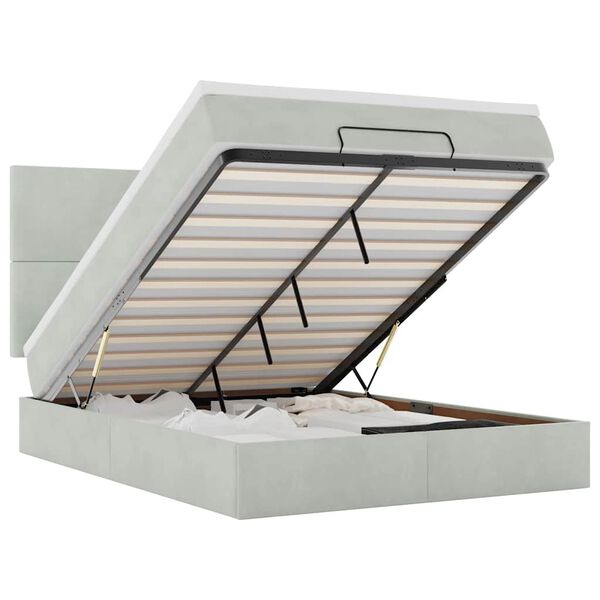 vidaXL Otomanski krevet s madracima svijetlosivi 140x190 cm baršunasti