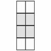 vidaXL Klizna vrata crna 76x205 cm od kaljenog stakla i aluminija