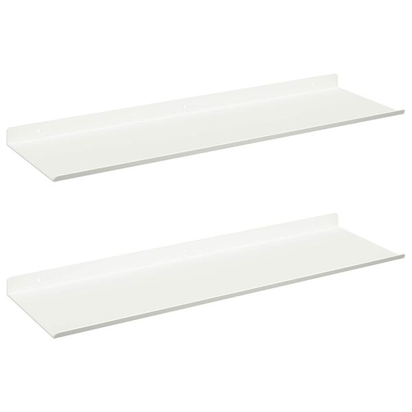 vidaXL Lebdeća polica Zidne 2 pcs Bijeli 60 x 18 x 2,5 cm Čelik