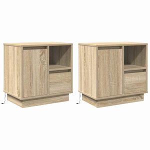 vidaXL Noćni ormar s ladicama 2 pcs Sonoma hrast 50 x 34,5 x 50 cm.
