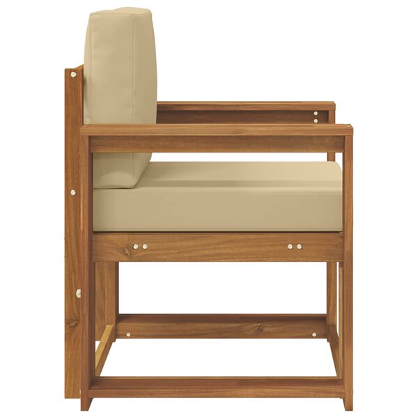 vidaXL Vanjski kauč Čvrsto drvo akacije i poliester Prirodna