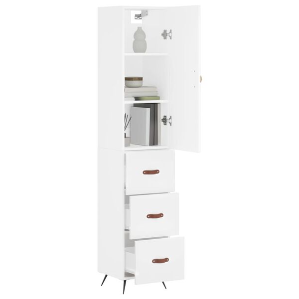 vidaXL Visoka komoda bijeli 34,5x34x180 cm od konstruiranog drva