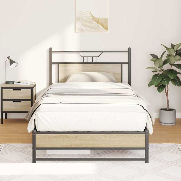 vidaXL Okvir kreveta bez madraca boja hrasta sonome 100x200 cm drveni