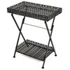vidaXL Sklopivi stolić za čaj starinski metalni 58 x 35 x 72 cm crni