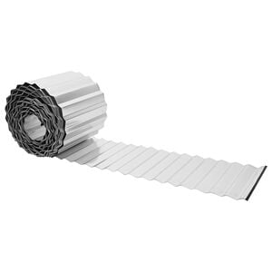 vidaxl Ograda oko Travnjaka 20 m x 25 cm Pocinčani čelik Srebrna