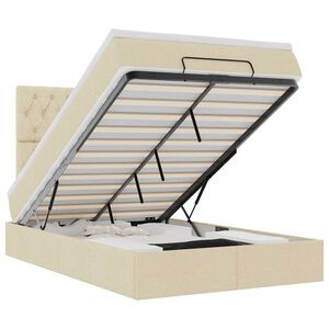 vidaXL Otomanski okvir kreveta s madracem krem 120x200cm od tkanine