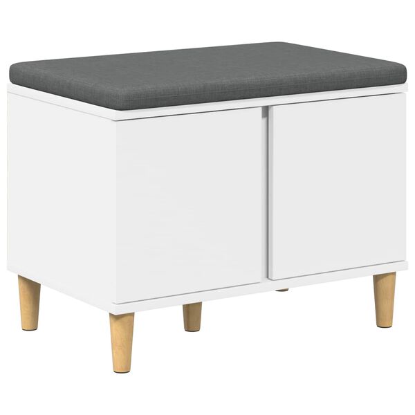 vidaXL Klupa za hodnik s jastukom s pohranom Bijeli 60 x 38 x 46 cm
