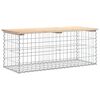 vidaXL Vrtna klupa s gabionskim dizajnom 103x44x42 cm masivna borovina