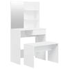 vidaXL Set toaletni stolić svjetlima sjajni bijeli 74,5x40x141 cm