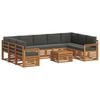 vidaXL Set vanjskih sofa 10 kom. Prirodna i antracit