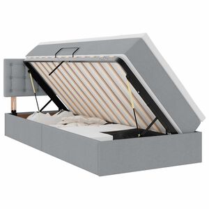 vidaXL LED krevet za pohranu s madracem Svjetlosiva 90 x 190 cm