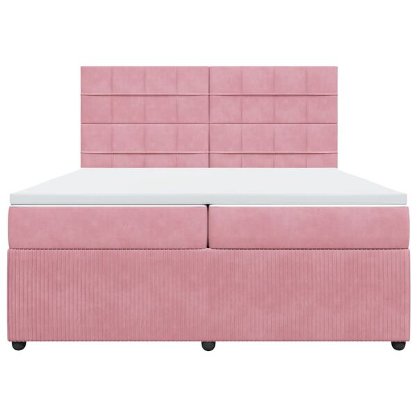 vidaXL Krevet s oprugama i madracem ružičasti 200x200 cm bar&scaron;unasti